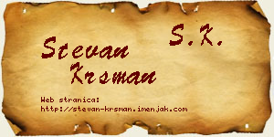Stevan Krsman vizit kartica